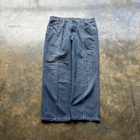 Baggy Vintage Y2K Grey Embroidered Jeans - Picture 4 of 7